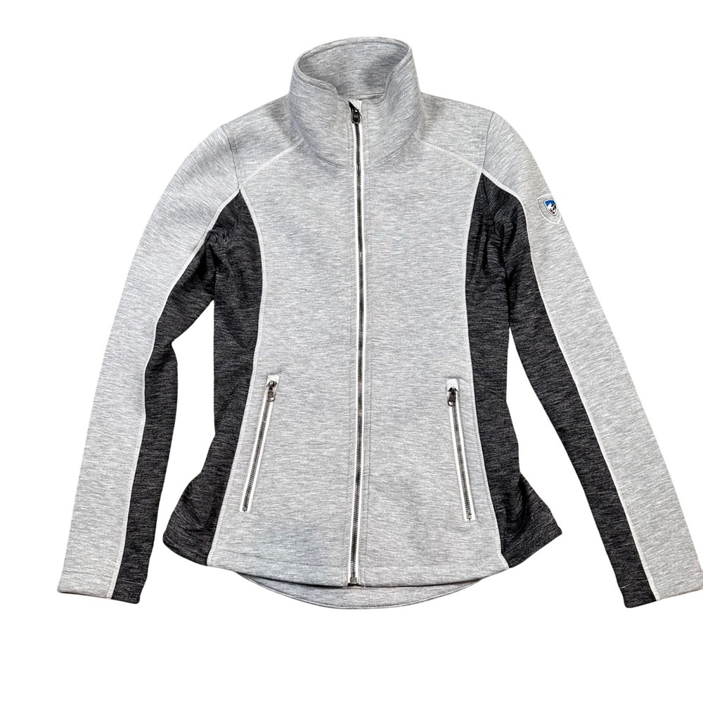 KUHL Projekt Full Zip Jacket Women Small Heather Gray Stretch Hiking Outdoor